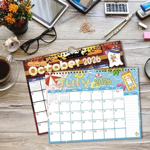 Lbylyhxc 2026-2027 Calendar - Includes July 2026 to December 2027-18 Monthly Wall Calendar 2026-2027, 11 x 8.5 Inches.Thick Paper with Julian Dates and Block for New Year and Christmas Presents (Calendar 2026 - 2027) in Kuwait