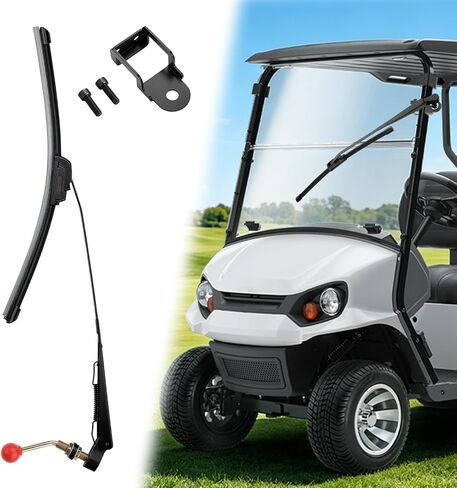 No Drill Need Golf Cart Windshield Wiper Kit with Manual Wiper Arm and Bracket Compatible with Ezgo Yamaha Club Car in Saudi Arabia