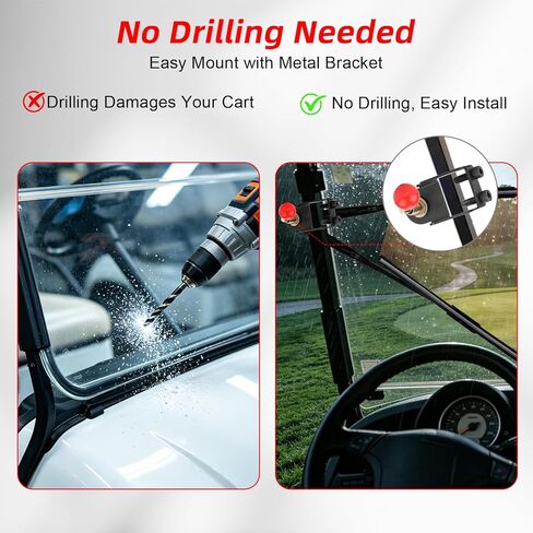 No Drill Need Golf Cart Windshield Wiper Kit with Manual Wiper Arm and Bracket Compatible with Ezgo Yamaha Club Car in Saudi Arabia