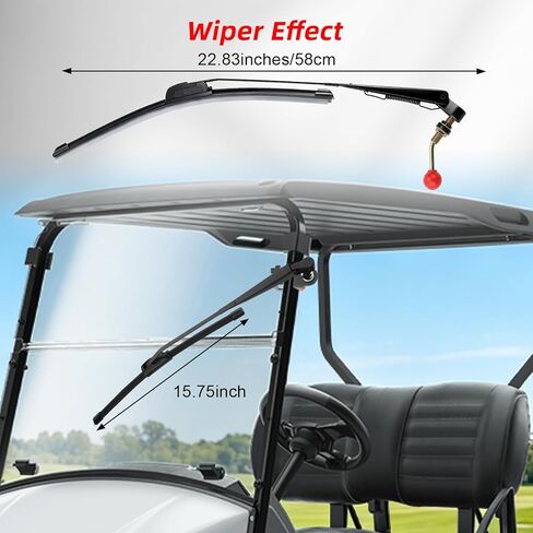 No Drill Need Golf Cart Windshield Wiper Kit with Manual Wiper Arm and Bracket Compatible with Ezgo Yamaha Club Car in Saudi Arabia