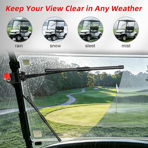 No Drill Need Golf Cart Windshield Wiper Kit with Manual Wiper Arm and Bracket Compatible with Ezgo Yamaha Club Car in Saudi Arabia