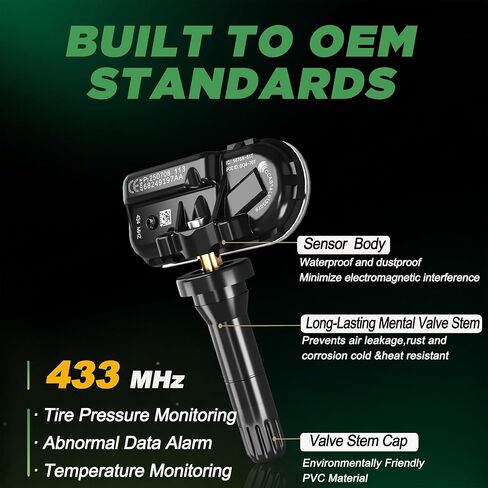 TPMS RAM 433MHz Pre-Programmed Compatible with Ram 1500 2013-2017 | Ram 2500 2014-2023 /OE#68249197AA,68157568AA (Set of 4) Tire Pressure Monitoring Sensor in Saudi Arabia