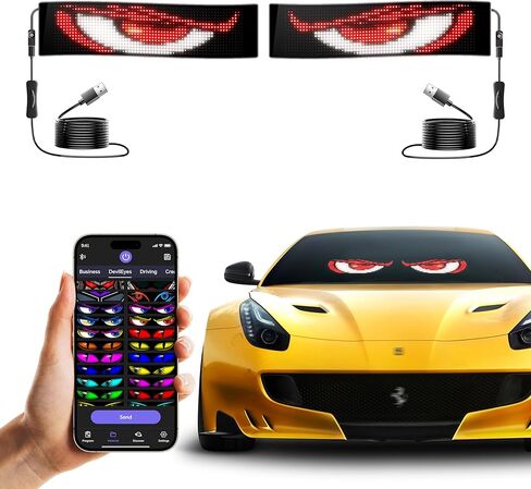 Car Windshield LED Sign Bluetooth APP Controlled Scrolling Display Programmable Text DIY Animated LED Flexible Screen Store Window Advertising in Saudi Arabia