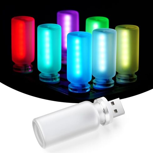 إضاءة ليلية LED داخلية USB للسيارة من iFunyLED، تعتيم ملموس مع 13 وضعًا لمجموعة الإضاءة المحيطة بالسيارة، مصباح زجاجة زجاج بلوري، ملحقات داخلية للسيارة مناسبة لمعظم المركبات، حزمة من 1 in Kuwait