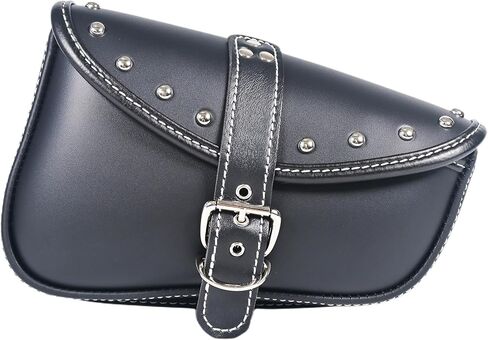 Motorcycle SaddleBags|Pvc Faux Leather Saddlebag|Waterproof Side Swing ArmBags|Side Tool Bag for|Universal Storage Tool Bag for Motorbike|Black belt | Right in Saudi Arabia