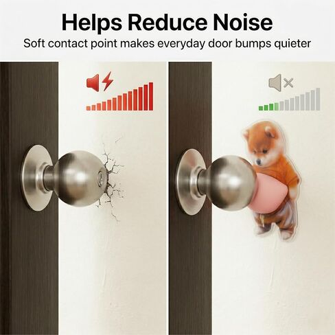 Shiba Door Stopper Wall Protector – 3D Soft Silicone Belly Crash Pad – Cute Self-Adhesive Doorknob Guard & Noise Dampener for Cabinets, Fridge, Furniture, Headboards (Pack of 4) in Saudi Arabia