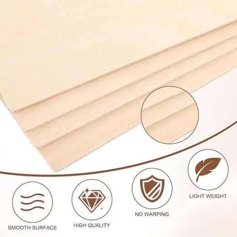 36 Pack Basswood Sheets 1/16 inch, 11.8"x11.8"x1/16 Craft Plywood Sheets, 1.5mm Basswood for Laser Cutting, Plywood Board Unfinished Wood for Crafts DIY Ornaments and Models Engraving Drawing in Kuwait
