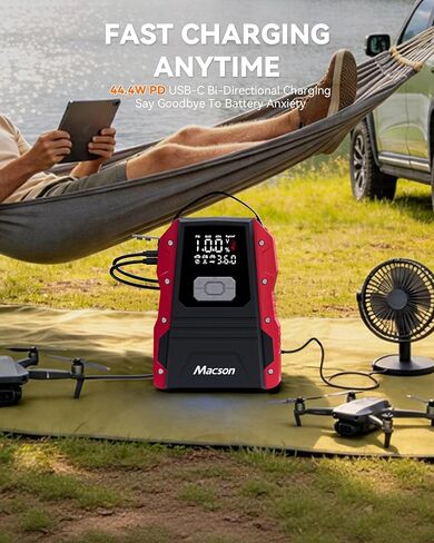 Jump Starter with Air Compressor, Portable 1500A Jump Starter for 6L Gas/4L Diesel, 150PSI Tire Inflator with 25mm Cylinder, 12V Jump Box with 2 USB Ports & 5-Mode Flashlight, LED Display in Saudi Arabia