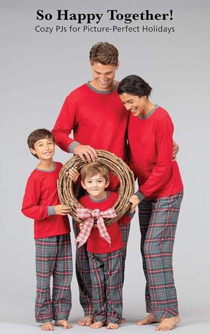PajamaGram Matching Family Pajamas Flannel - Modern Plaid, Men's, LG in Saudi Arabia