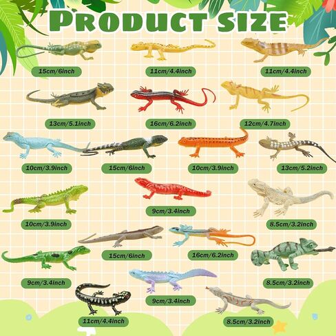 20PCS Reptile Lizard Figures Plastic Lizard Toys Reptile Realistic Lizards Animal Figures for Halloween Party Decoration, Practical Joke Educational Toys in Saudi Arabia