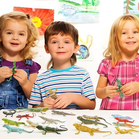 20PCS Reptile Lizard Figures Plastic Lizard Toys Reptile Realistic Lizards Animal Figures for Halloween Party Decoration, Practical Joke Educational Toys in Saudi Arabia