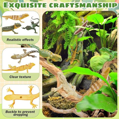 20PCS Reptile Lizard Figures Plastic Lizard Toys Reptile Realistic Lizards Animal Figures for Halloween Party Decoration, Practical Joke Educational Toys in Saudi Arabia