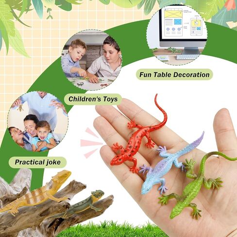20PCS Reptile Lizard Figures Plastic Lizard Toys Reptile Realistic Lizards Animal Figures for Halloween Party Decoration, Practical Joke Educational Toys in Saudi Arabia