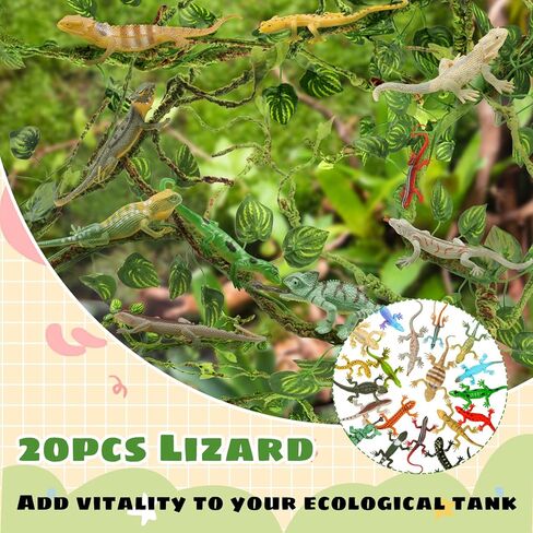 20PCS Reptile Lizard Figures Plastic Lizard Toys Reptile Realistic Lizards Animal Figures for Halloween Party Decoration, Practical Joke Educational Toys in Saudi Arabia