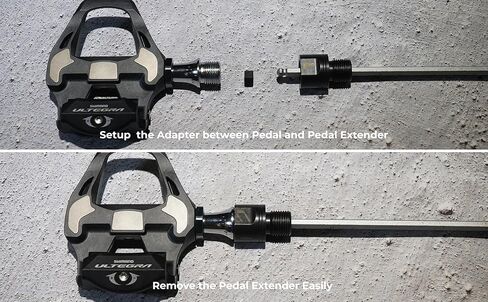 Bicycle Pedal Extenders, Extend 17mm-19mm, Stainless Steel Pedal Extender for Road, Gravel & MTB, Adjust Q-Factor & Pedaling Comfort, for Shimano & All 9/16 inch Thread Pedals, Made in Taiwan in Saudi Arabia