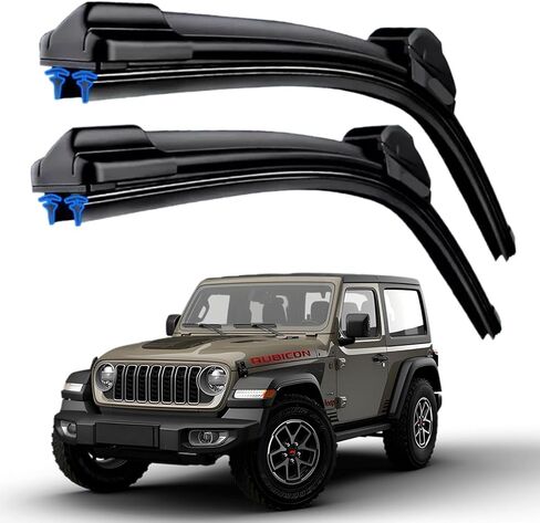 Dual Rubber Blade Windshield Wipers For 2025 2024 2023 2022 2021 Jeep Wrangler & Gladiator 2020 2019 2018 2017 2016 2015 2014 2013 2012-2000 Wiper Blades (16"+16") in Saudi Arabia