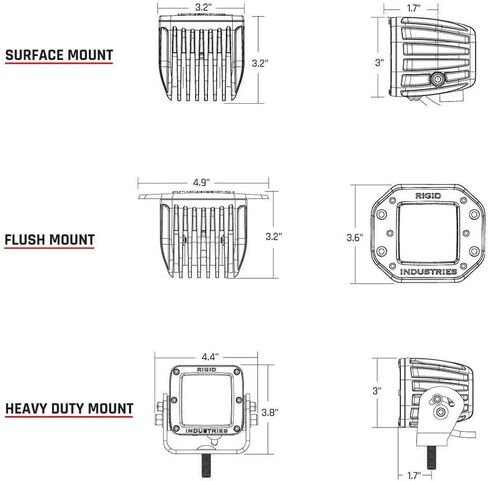 Rigid Industries D-Series PRO LED Light Pod منتشر باللون الأبيض، زوج in Kuwait