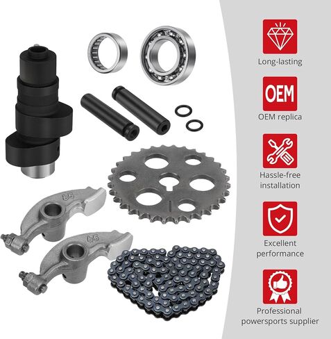 مجموعة محمل تروس عمود الحدبات وسلسلة الكاميرا من JAVIK مناسبة لـ Yamaha Big Bear 350 YFM350 1990-1999 Warrior 350 Wolverine 350 Moto-4 350 1989-2005، OEM#5UH-12170-00-00 1YW-12170-00-00 in Kuwait