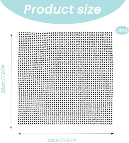 8Pack White Needlepoint Canvas, Pure Cotton Mesh Canvas Sheets, 13 Mesh Blank Embroidery Canvas Sheets for Knit and Crochet Projects (8 x 8 Inch) in Kuwait