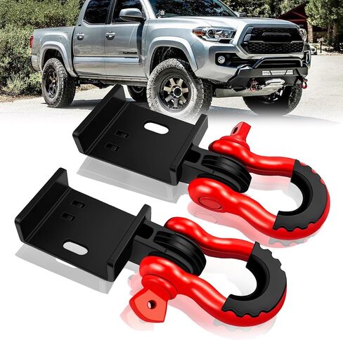 Front Demon Tow Hook Bracket, Front Tow Hooks Mounting Bracket with 3/4" Shackles Fit for Toyota Tacoma 2009-2023 in Saudi Arabia