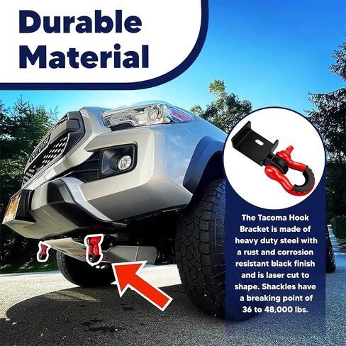 Front Demon Tow Hook Bracket, Front Tow Hooks Mounting Bracket with 3/4" Shackles Fit for Toyota Tacoma 2009-2023 in Saudi Arabia