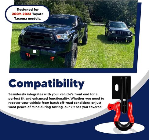 Front Demon Tow Hook Bracket, Front Tow Hooks Mounting Bracket with 3/4" Shackles Fit for Toyota Tacoma 2009-2023 in Saudi Arabia
