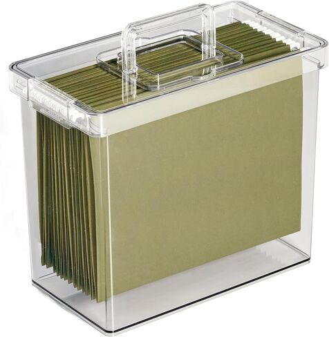 Simply Tidy Clear Letter File Storage Case with Top Handle - Waterproof & Dustproof Organizer for Documents, Craft Supplies & Office Materials, 1 Pack in Saudi Arabia