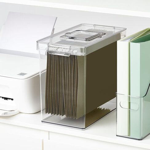 Simply Tidy Clear Letter File Storage Case with Top Handle - Waterproof & Dustproof Organizer for Documents, Craft Supplies & Office Materials, 1 Pack in Saudi Arabia