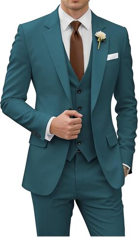 Wangyue Suit Men 3 Piece Wedding Suit Elegant Slim Fit Mens Suits Notched Lapel Blazer Single Breasted Vest and Pants in Saudi Arabia
