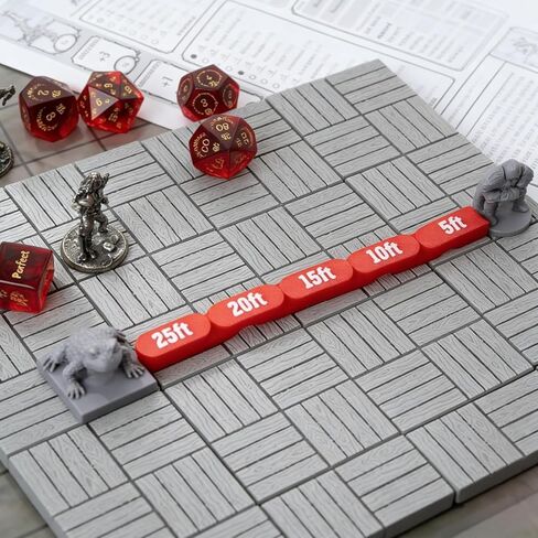 Articulated DND Movement Ruler – 6 Colors & 6 Ranges (20-50 ft) Flexible Chain Measuring Gauge for DND, Pathfinder & Wargaming, Curve & Corner Measuring Tool for Grid Maps, Battle Maps & Game Board in Saudi Arabia