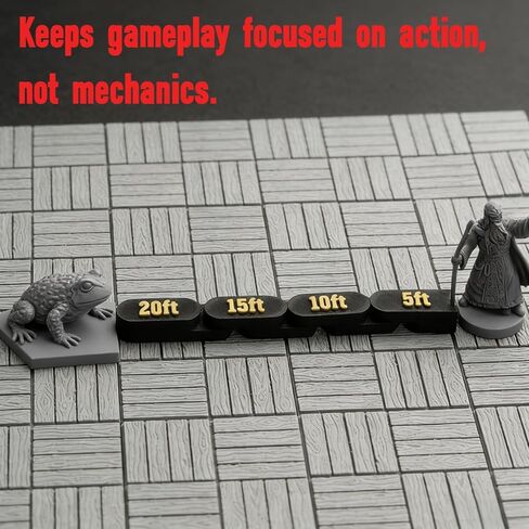 Articulated DND Movement Ruler – 6 Colors & 6 Ranges (20-50 ft) Flexible Chain Measuring Gauge for DND, Pathfinder & Wargaming, Curve & Corner Measuring Tool for Grid Maps, Battle Maps & Game Board in Saudi Arabia
