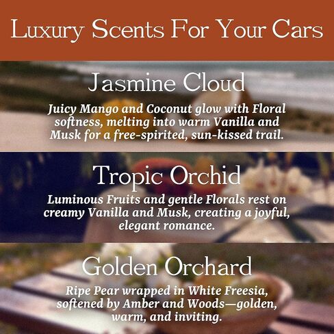 معطر هواء السيارة - إعادة تعبئة معطر الهواء الخشبي - يتضمن مشابك جلدية فاخرة - مزيل رائحة السيارة لمشبك الواقي - رائحة تدوم طويلاً - موزع رائحة السيارة للمقصورة والشاحنات وسيارات الدفع الرباعي - عبوة من 3 قطع in Kuwait