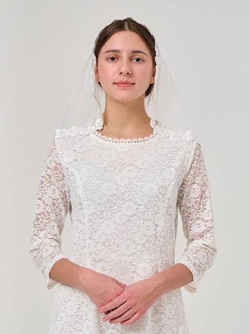 YHDDYG Lace Headcovering for Women Lace Veil with Dots Lace Chapel Mantilla Veils Latin Mass Catholic Veil S123 in Saudi Arabia