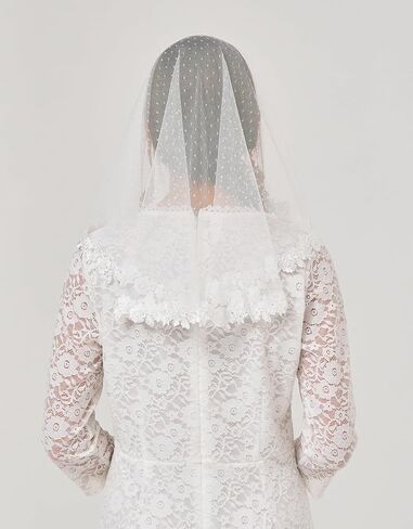 YHDDYG Lace Headcovering for Women Lace Veil with Dots Lace Chapel Mantilla Veils Latin Mass Catholic Veil S123 in Saudi Arabia