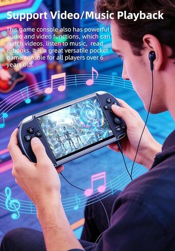 5.1 Inch Portable Retro Video Game Console Nostalgia Handheld Gaming Eevice MP4 MP3 Music Children's Electronic Game Toys Birthday Suitable for Home/Outdoors/Travel in Saudi Arabia