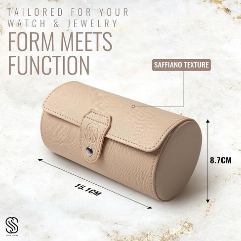 Travel Jewelry Case - Jewelry Organizer Case for Watch, Earring, Bracelet, Ring - Ideal Gift for Women, Travel Case Vegan Leather (Ivory Mist/Lilac Bloom) in Saudi Arabia