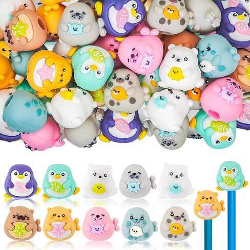 20 pcs Ocean Animal Pencil Topper Erasers for Kids Classroom Prizes, 3D Funny Pencil Top Erasers for Kids Class Treasure Box,Game Rewards,Party Favors, Non-Removable in Saudi Arabia