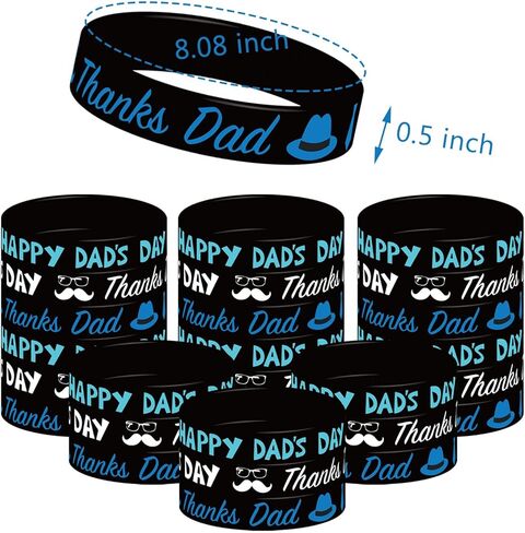 24 Pieces Happy Father's Day Rubber Wristbands,Fathers Day/Best Dad Ever Themed Birthday Party Supplies Decorations Gifts Prize Goodie Bag Favors Silicone Wristband in Saudi Arabia