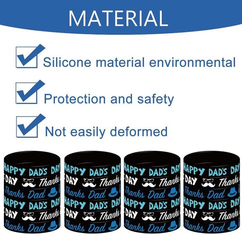24 Pieces Happy Father's Day Rubber Wristbands,Fathers Day/Best Dad Ever Themed Birthday Party Supplies Decorations Gifts Prize Goodie Bag Favors Silicone Wristband in Saudi Arabia