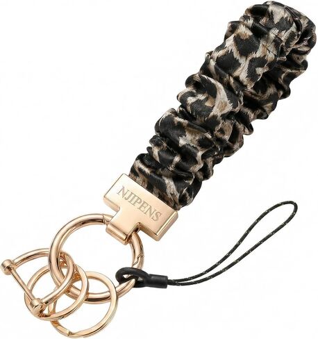 Stretchy Scrunchie Keychain Wristlet with D Ring, Elastic Car Key Holder Bracelet Wrist Lanyard for Women Men in Saudi Arabia