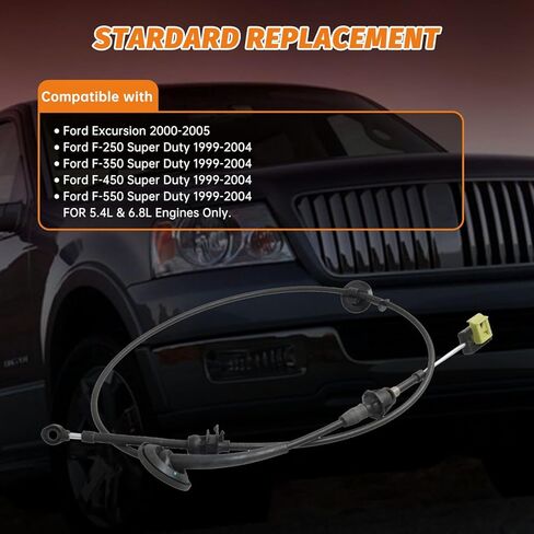 XC3Z-7E395-DA Automatic Transmission Shift Cable Compatible with Ford F250 F350 F450 F550 Super Duty 1999-2004 5.4L 6.8L,For Excursion 2000-2005,Replace 905-615 Y1461 CA1297 in Saudi Arabia