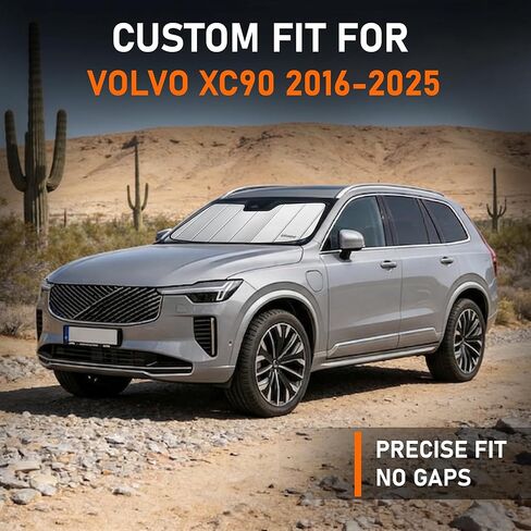 مخصص صالح 2016-2026 XC90 الزجاج الأمامي الشمس الظل لفولفو XC90 2016 2017 2018 2019 2020 2021 2022 2023 2024 2025 2026 - ترقية 6 طبقة ثلاثية صفح الأساسية نافذة أمامية الظل مع حقيبة التخزين in Kuwait