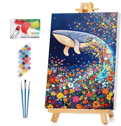 Framed Paint by Numbers Kit for Adults Beginner & Kids Ages 8-12, Funny Cat Paint by Numbers with frame, without Easel, DIY Acrylic Number Painting for Adults Animal for Home Decor Gift 8 x 12 Inch in Saudi Arabia