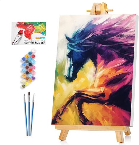 Framed Paint by Numbers Kit for Adults Beginner & Kids Ages 8-12, Funny Cat Paint by Numbers with frame, without Easel, DIY Acrylic Number Painting for Adults Animal for Home Decor Gift 8 x 12 Inch in Saudi Arabia
