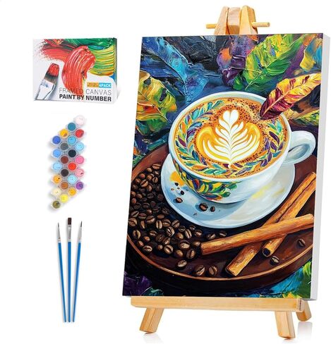 Framed Paint by Numbers Kit for Adults Beginner & Kids Ages 8-12, Funny Cat Paint by Numbers with frame, without Easel, DIY Acrylic Number Painting for Adults Animal for Home Decor Gift 8 x 12 Inch in Saudi Arabia