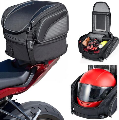 Nomad Motorcycle Tail Bag 18-22L – Expandable Waterproof Rear Seat Bag, Sissy Bar Luggage, Helmet Fits, Touring Motorcycle Bag, Cruiser, Sportster, Softail, Dyna, Dual Sport in Saudi Arabia