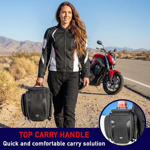 Nomad Motorcycle Tail Bag 18-22L – Expandable Waterproof Rear Seat Bag, Sissy Bar Luggage, Helmet Fits, Touring Motorcycle Bag, Cruiser, Sportster, Softail, Dyna, Dual Sport in Saudi Arabia