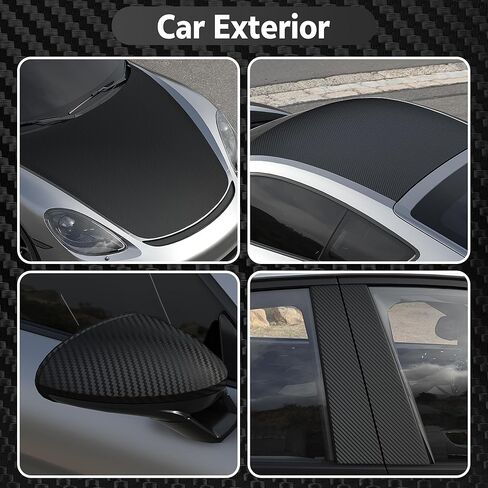 Arespark 3D Black Carbon Fiber Vinyl Wrap, Self Adhesive Car Wrap Film Stickers for Auto Cars DIY Decals Sheet with Air Release Bubble Free Including Tool Kits (1ft x 5ft) in Saudi Arabia