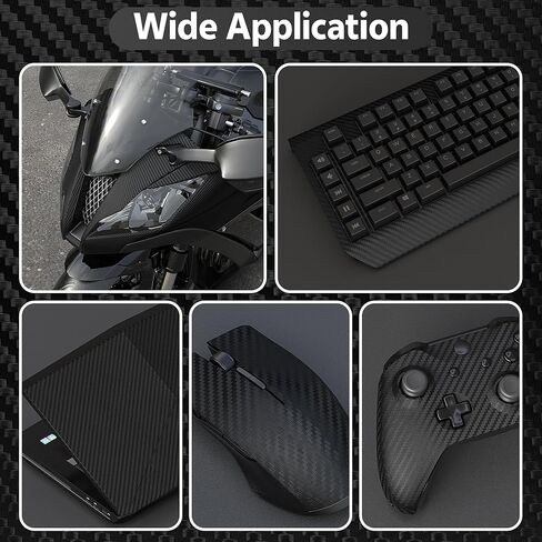 Arespark 3D Black Carbon Fiber Vinyl Wrap, Self Adhesive Car Wrap Film Stickers for Auto Cars DIY Decals Sheet with Air Release Bubble Free Including Tool Kits (1ft x 5ft) in Saudi Arabia