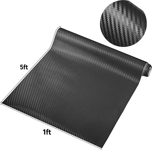 Arespark 3D Black Carbon Fiber Vinyl Wrap, Self Adhesive Car Wrap Film Stickers for Auto Cars DIY Decals Sheet with Air Release Bubble Free Including Tool Kits (1ft x 5ft) in Saudi Arabia